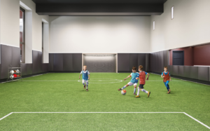 Waterline square indoor soccer field