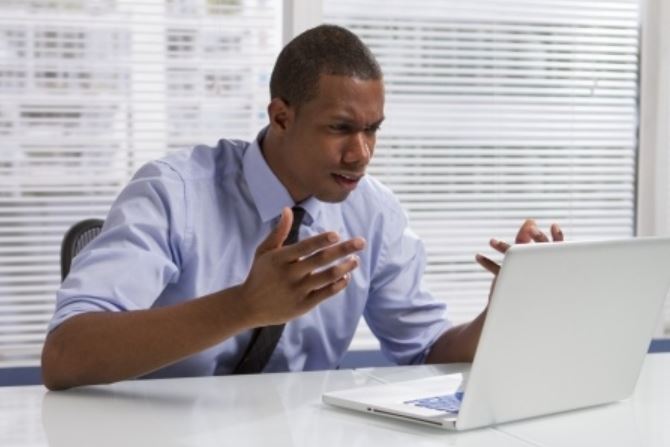 Man at work on computer